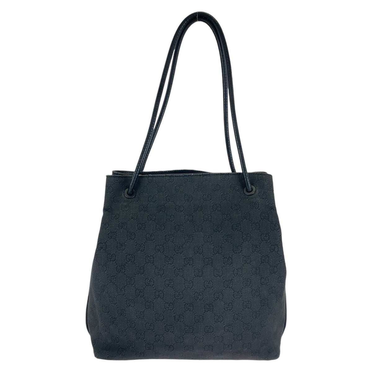 13770
GUCCI グッチ ブラック 黒 ガンメタ金具 GGキャンバス / レザー 101341 トートバッグ ショルダーバッグ  レディース