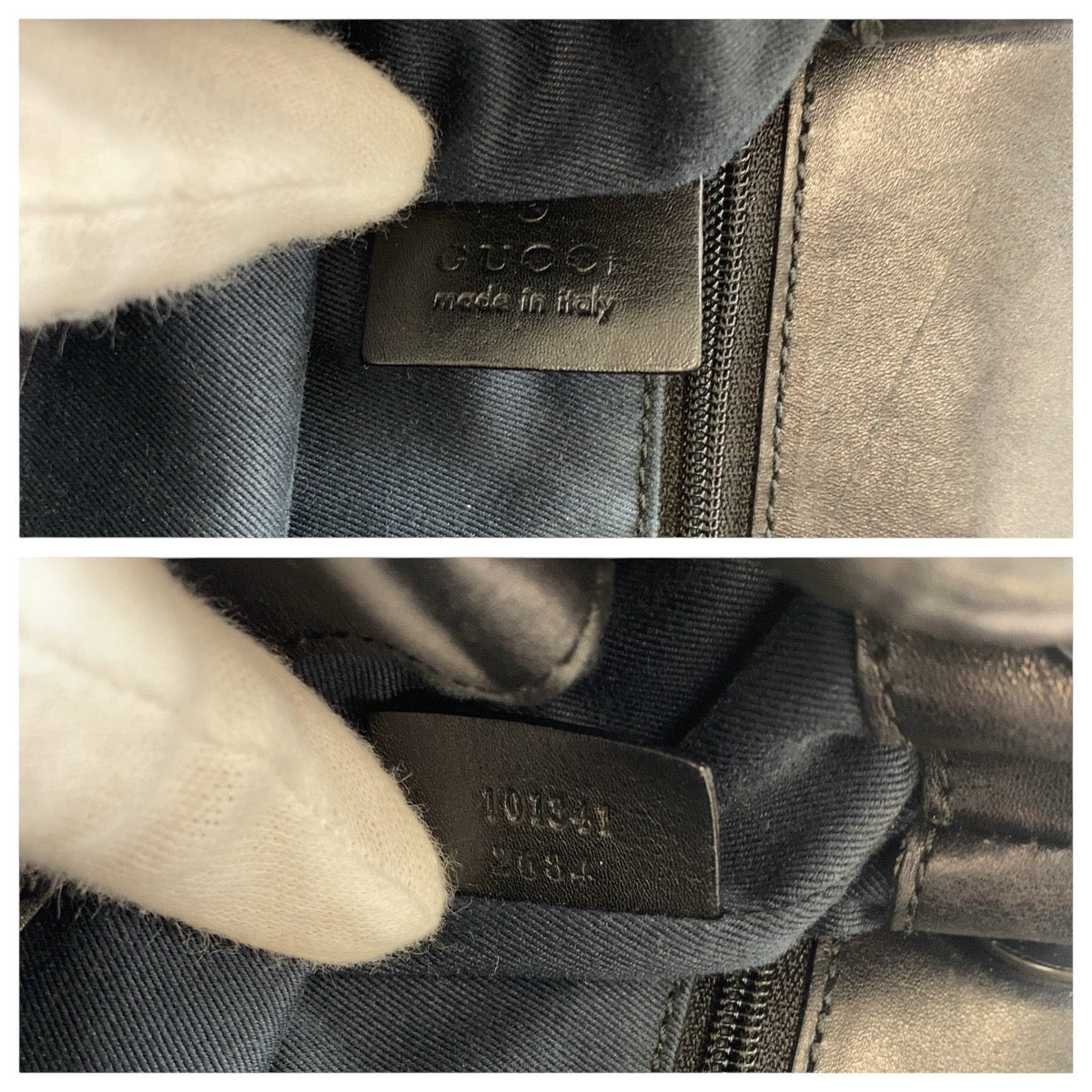 13770
GUCCI グッチ ブラック 黒 ガンメタ金具 GGキャンバス / レザー 101341 トートバッグ ショルダーバッグ  レディース