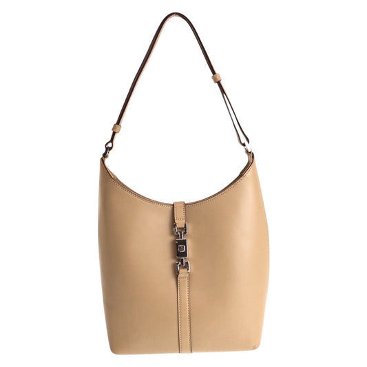 14196
GUCCI グッチ ジャッキーライン ベージュ シルバー金具 レザー 001 3875 ショルダーバッグ ホーボー  レディース