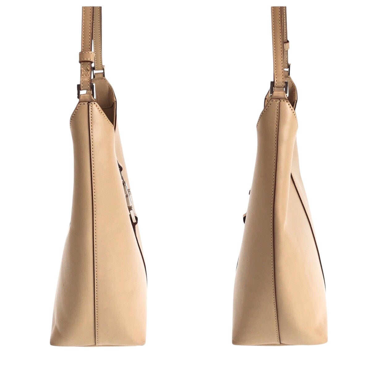 14196
GUCCI グッチ ジャッキーライン ベージュ シルバー金具 レザー 001 3875 ショルダーバッグ ホーボー  レディース