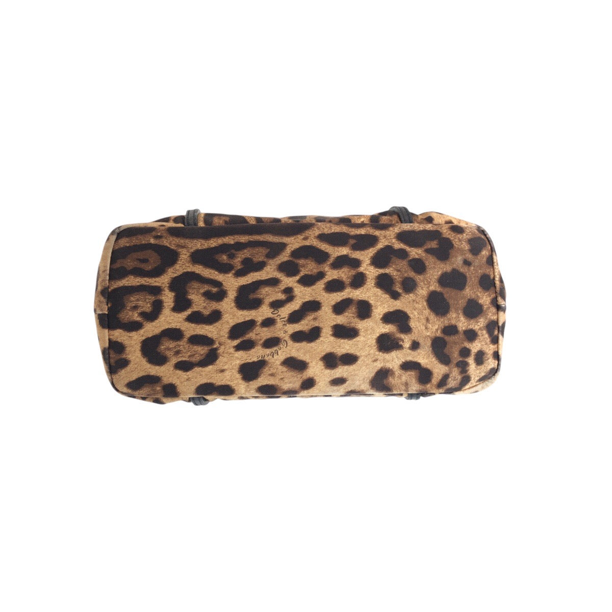 14199
DOLCE&GABBANA ドルチェアンドガッバーナ レオパード ブラウン ブラック  キャンバス / レザー トートバッグ ショルダーバッグ  レディース