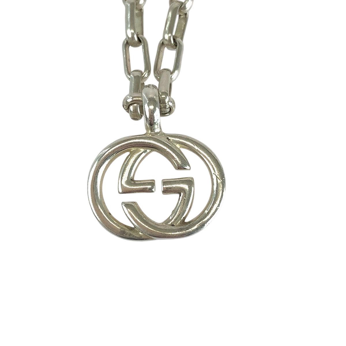 13773
GUCCI グッチ インターロッキング シルバー SV925 シルバー ネックレス ペンダント  メンズ
