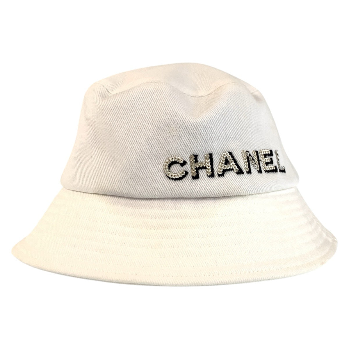 14204
CHANEL シャネル ホワイト コットン バケットハット  レディース