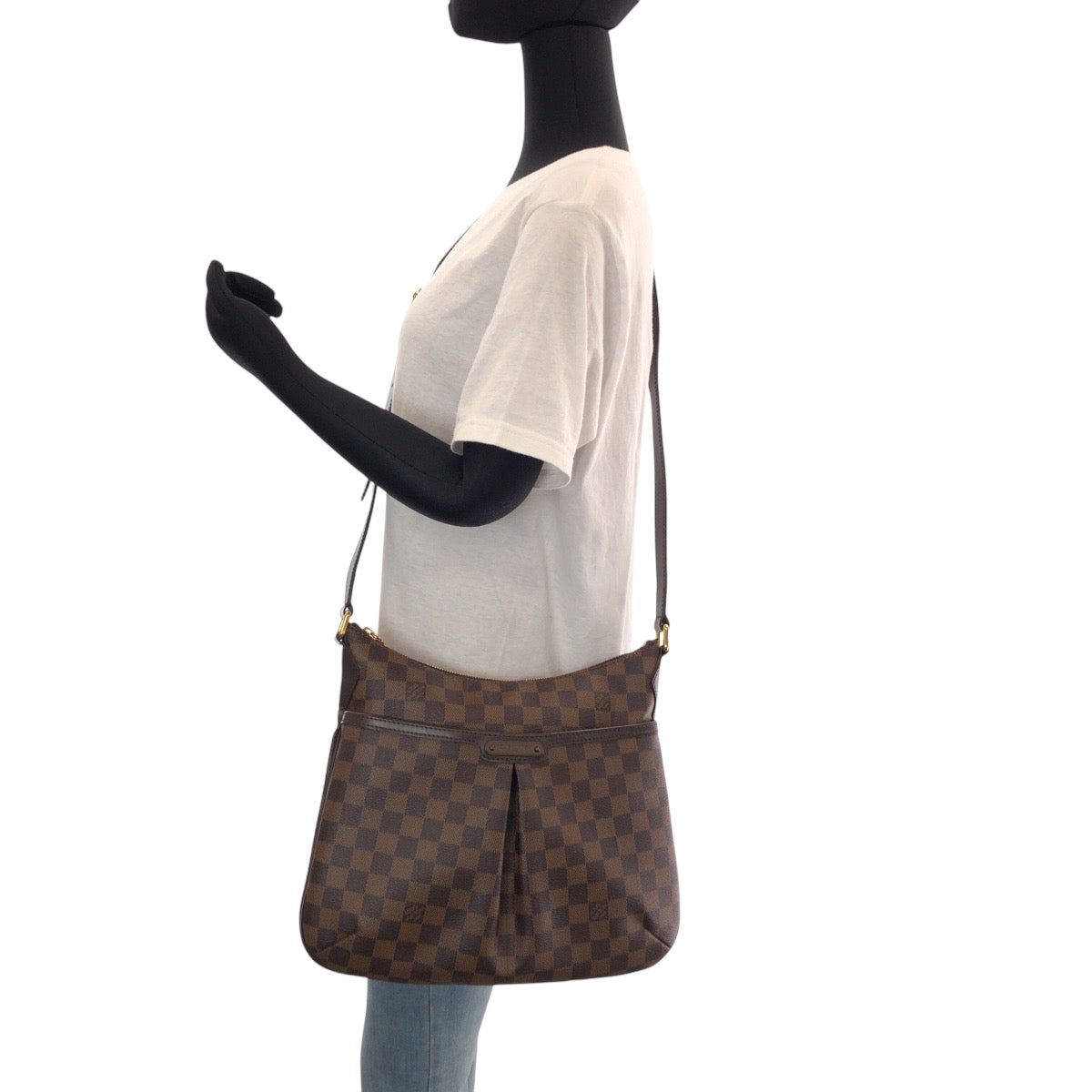 14207
LOUIS VUITTON ルイヴィトン ダミエ エベヌ ブルームズベリPM ブラウン ゴールド金具 PVC N42251 ショルダーバッグ 斜め掛け  レディース A77