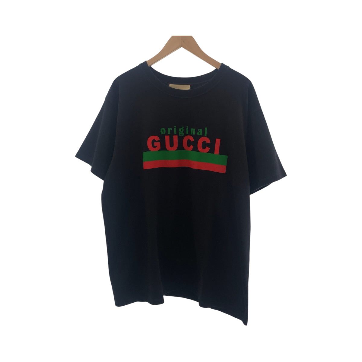 13780
GUCCI グッチ ロゴ サイズS ブラック マルチカラー コットン 616036 半袖Tシャツ カットソー  メンズ