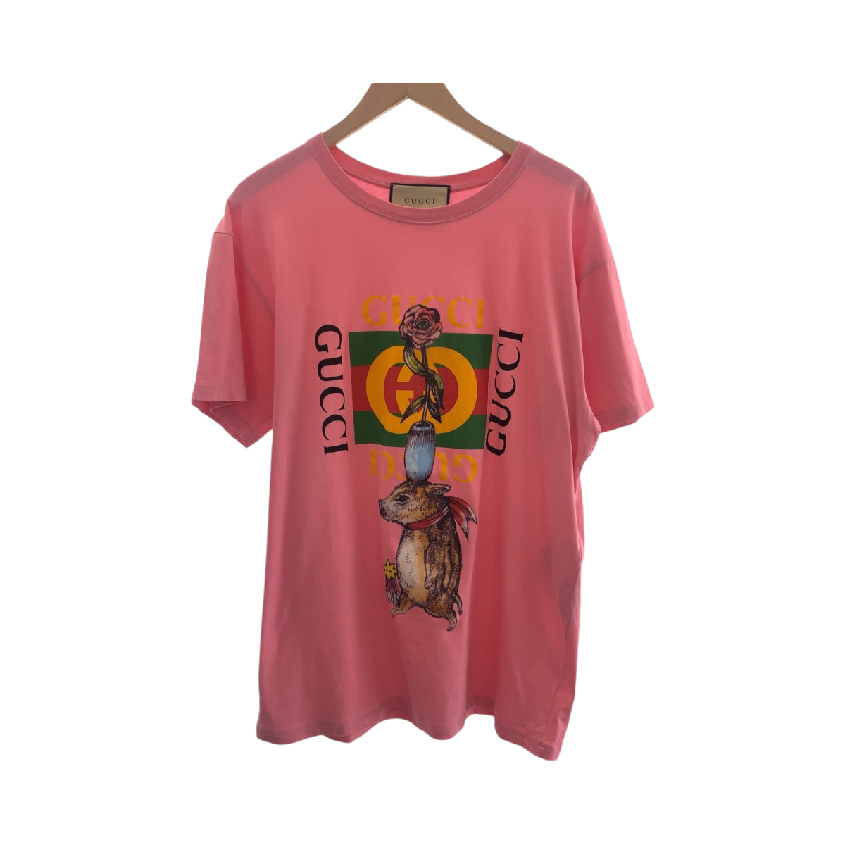 13781
GUCCI グッチ ヒグチユウココラボ サイズS ピンク マルチカラー コットン 548334 半袖Tシャツ カットソー  レディース
