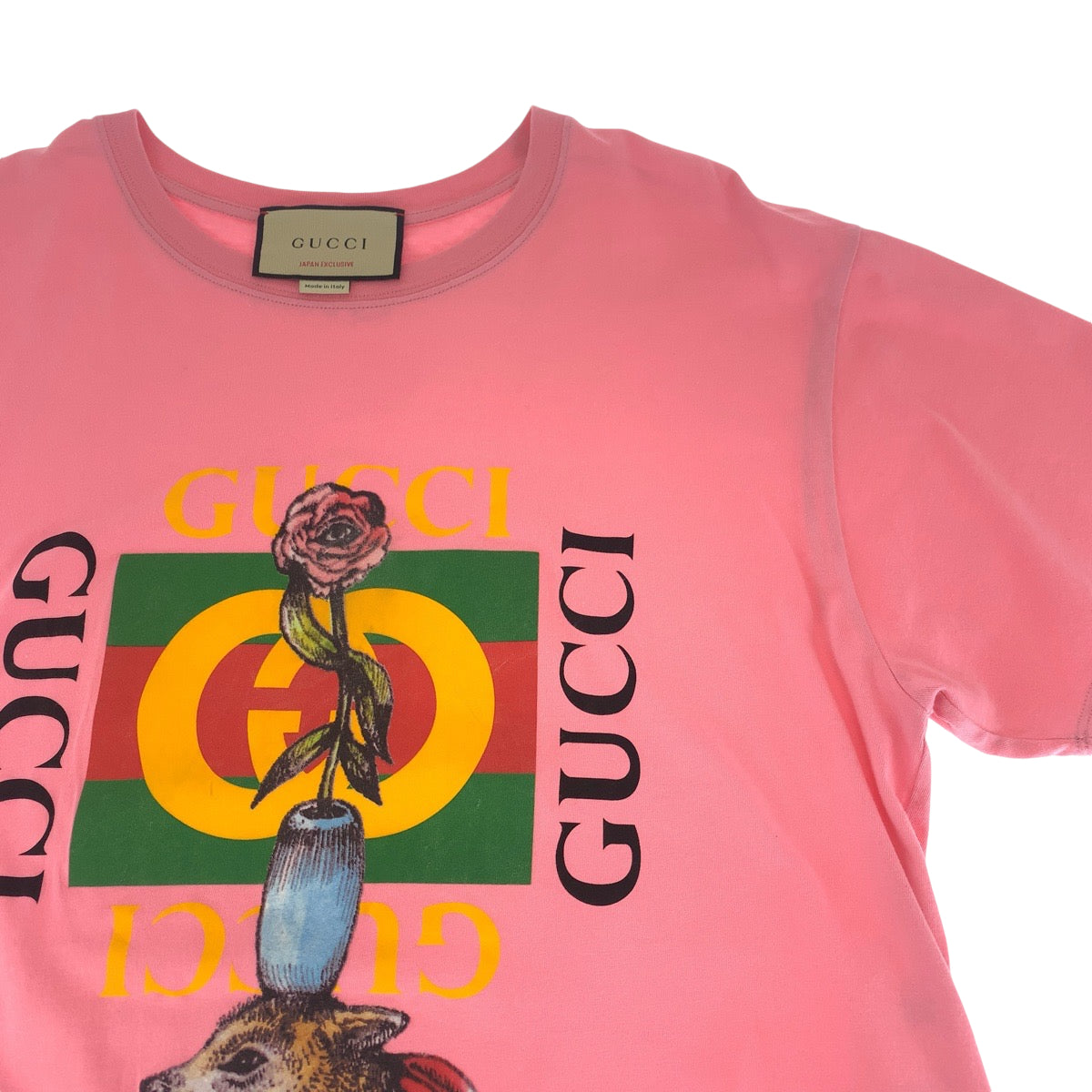 13781
GUCCI グッチ ヒグチユウココラボ サイズS ピンク マルチカラー コットン 548334 半袖Tシャツ カットソー  レディース