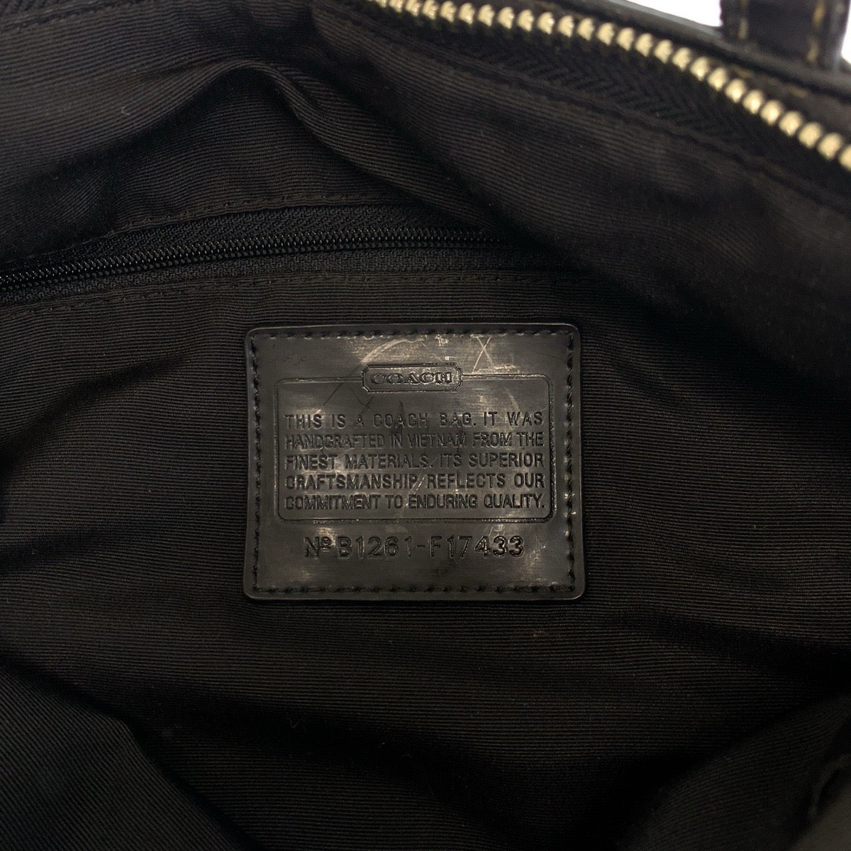 14209
COACH コーチ シグネチャー ブラック 黒 ベージュ シルバー金具 キャンバス F17438 トートバッグ ショルダーバッグ  レディース