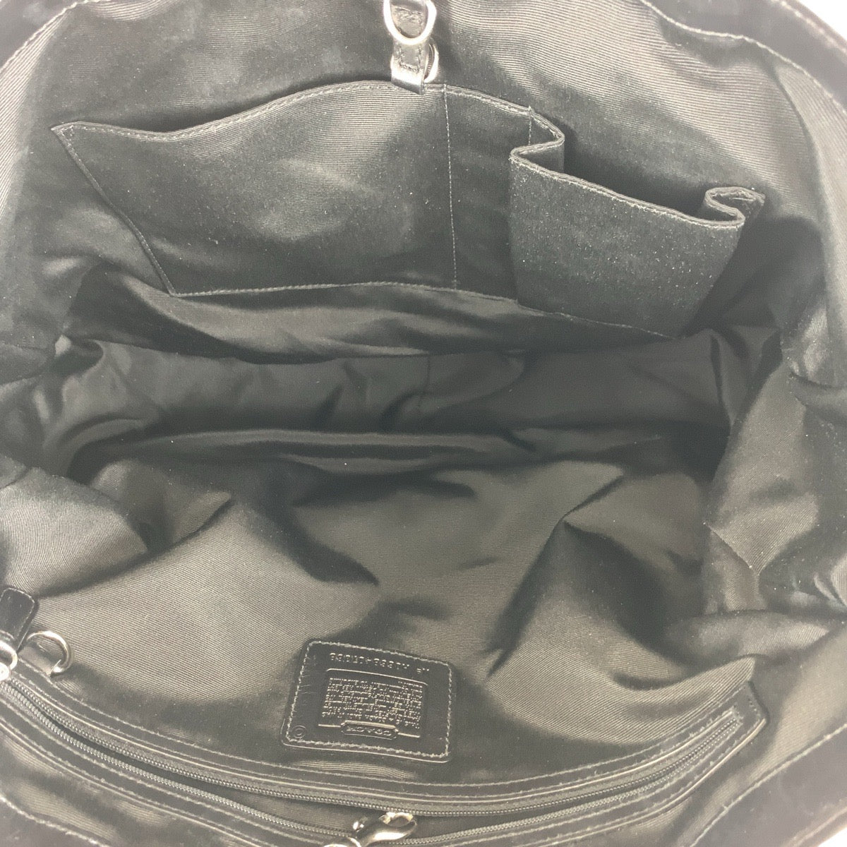 14211
COACH コーチ シグネチャー ブラック 黒 シルバー金具 キャンバス / レザー トートバッグ ショルダーバッグ  レディース