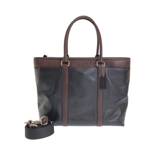 14214
COACH コーチ メトロポリタン ブラック 黒 ブラウン シルバー金具 レザー F54753 ショルダーバッグ トートバッグ 2way  レディース