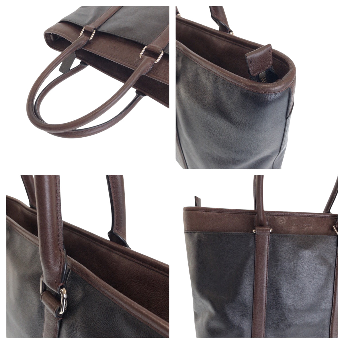 14214
COACH コーチ メトロポリタン ブラック 黒 ブラウン シルバー金具 レザー F54753 ショルダーバッグ トートバッグ 2way  レディース