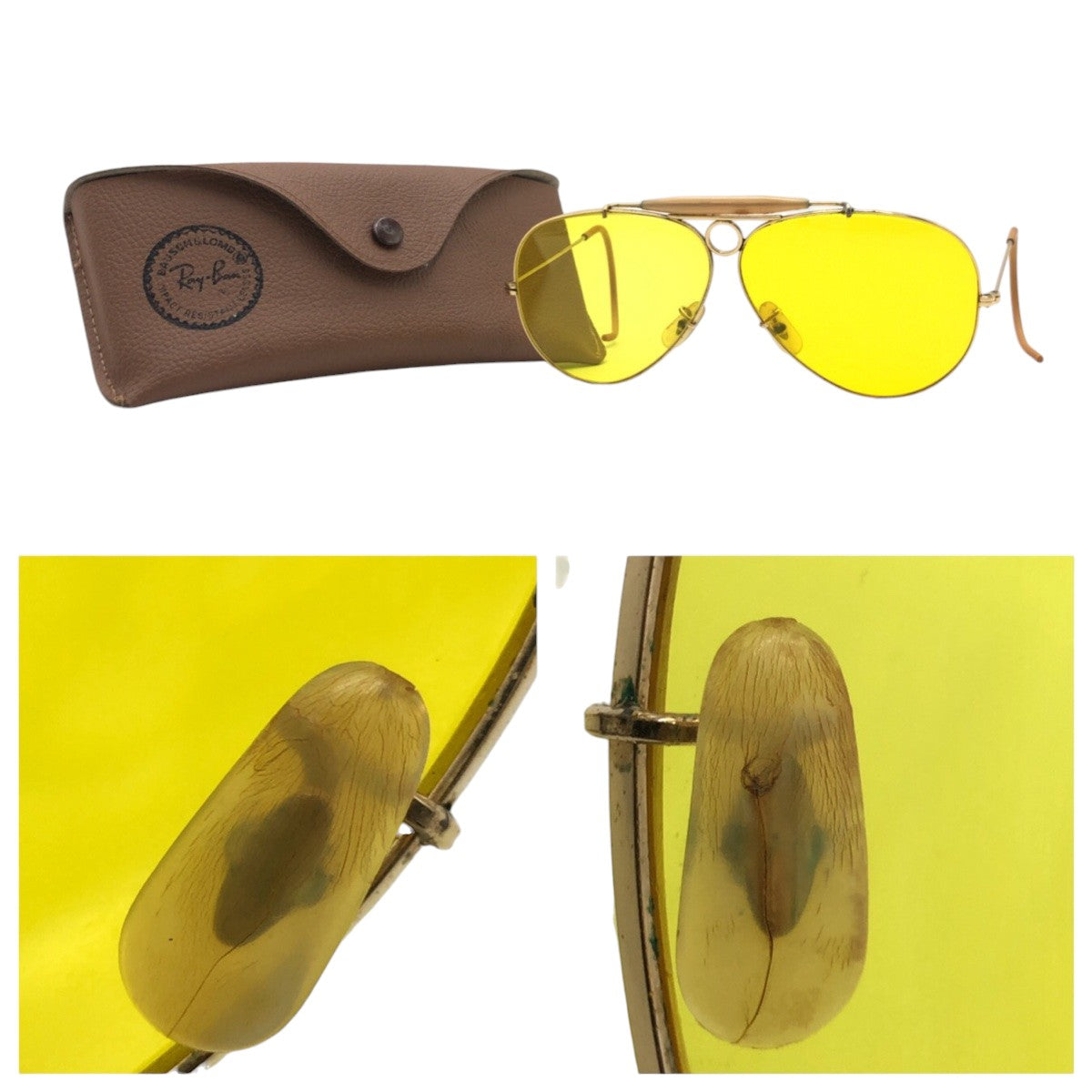 13790
Ray-Ban レイバン ヴィンテージ B&L RAY-BAN U.S.A シューター イエロー ゴールド メタル サングラス ティアドロップ  メンズ