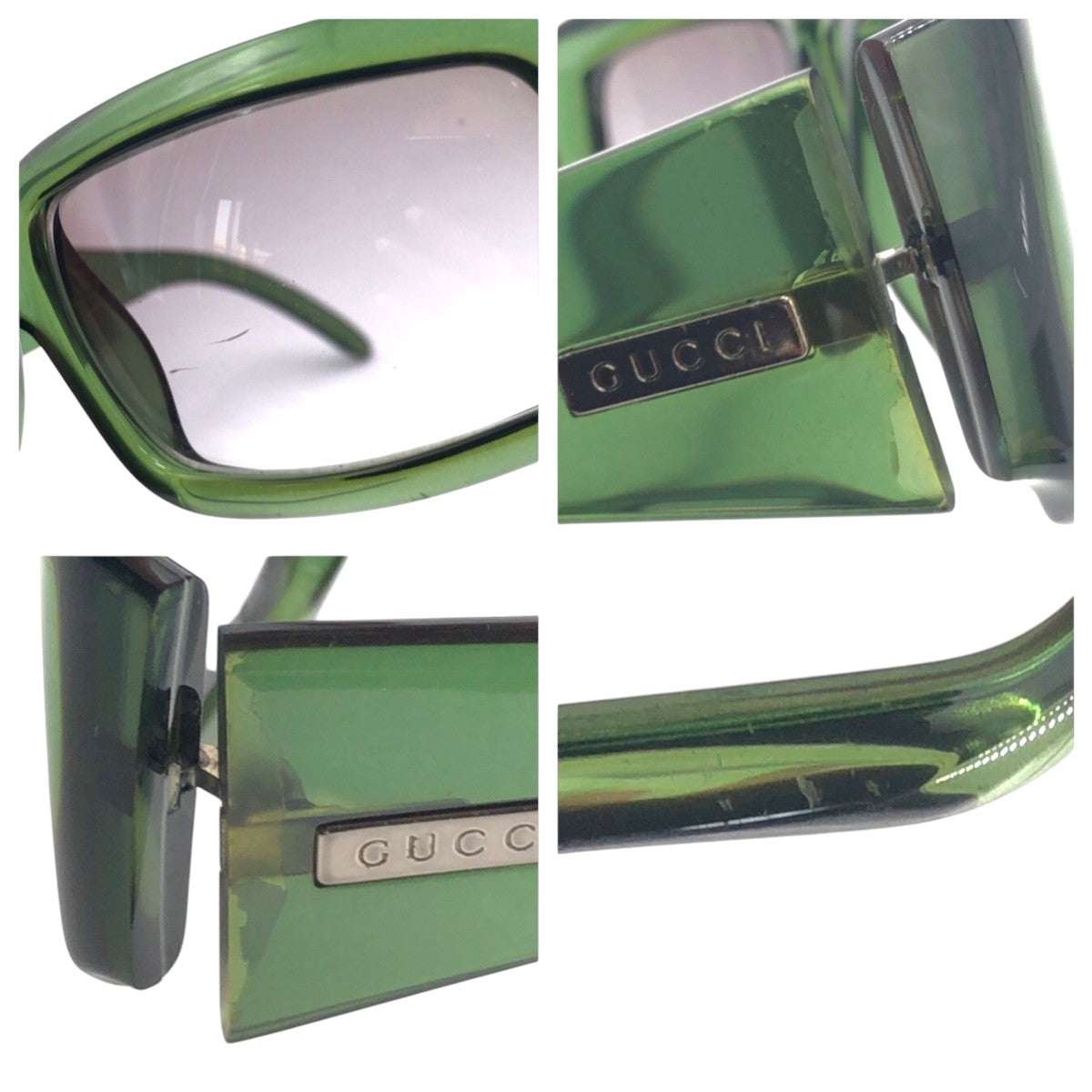 GUCCI グッチ ヴィンテージ グリーン ブラック プラスチック GG1403/S サングラス スクエア  メンズ