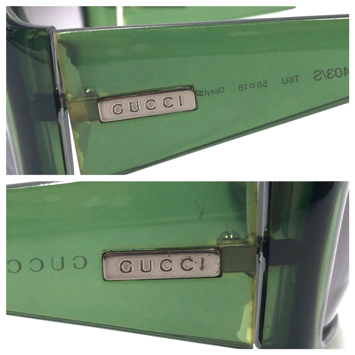 GUCCI グッチ ヴィンテージ グリーン ブラック プラスチック GG1403/S サングラス スクエア  メンズ