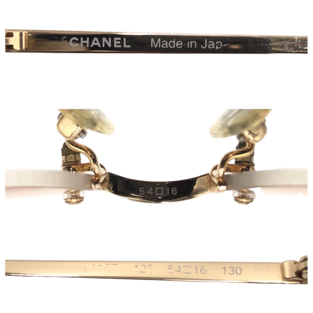 CHANEL シャネル ココマーク フレームレス ゴールド メタル 54□16 130 メガネフレーム  レディース