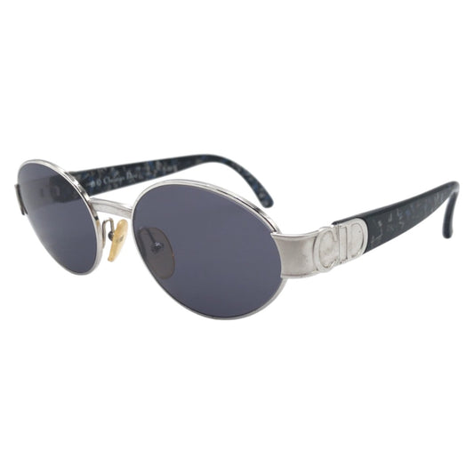 13798
Christian Dior クリスチャンディオール ヴィンテージ CDロゴ シルバー ブルー プラスチック 2910 70 52□18 サングラス ラウンド  レディース
