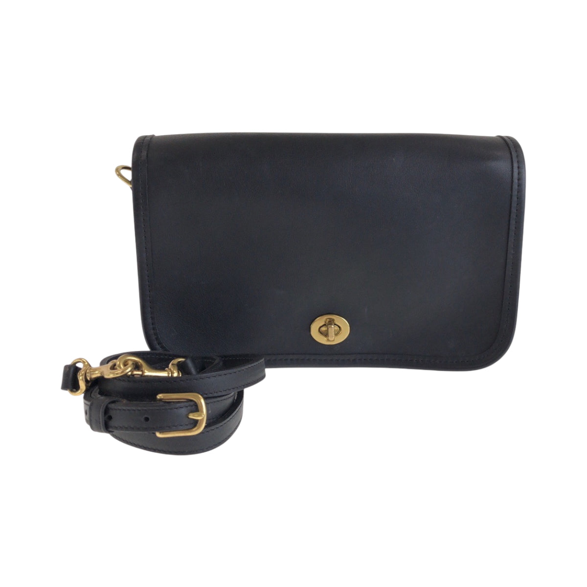 14220
COACH コーチ ヴィンテージ オールドコーチ ターンロック ブラック 黒 ゴールド金具 レザー 9755 ショルダーバッグ ポシェット  レディース