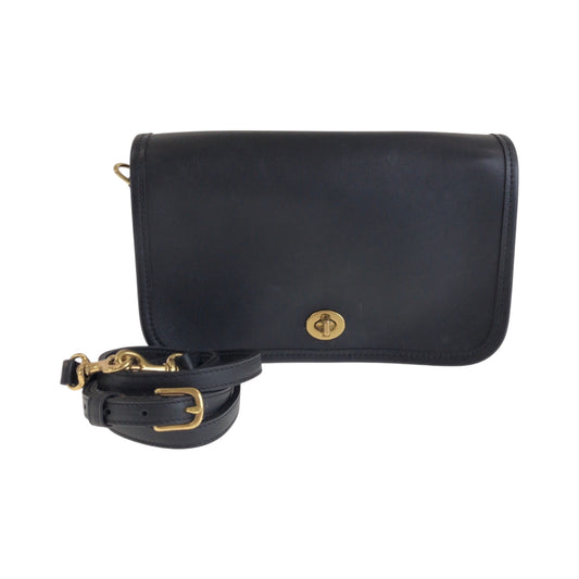 14220
COACH コーチ ヴィンテージ オールドコーチ ターンロック ブラック 黒 ゴールド金具 レザー 9755 ショルダーバッグ ポシェット  レディース