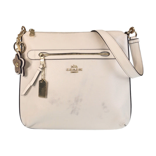 13799
COACH コーチ レクシー ホワイト 白 ゴールド金具 レザー 斜め掛け ショルダーバッグ メッセンジャーバッグ  レディース