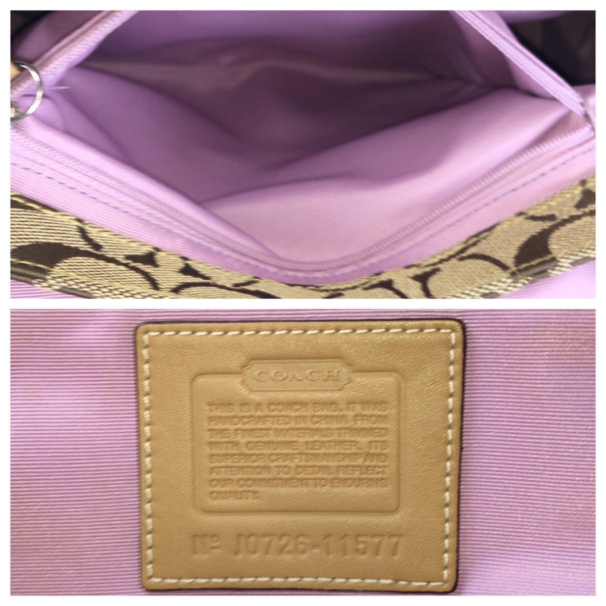 COACH コーチ ハンプトンズ フラップサッチェル ブラウン シルバー金具 キャンバス / レザー ハンドバッグ ショルダーバッグ  レディース