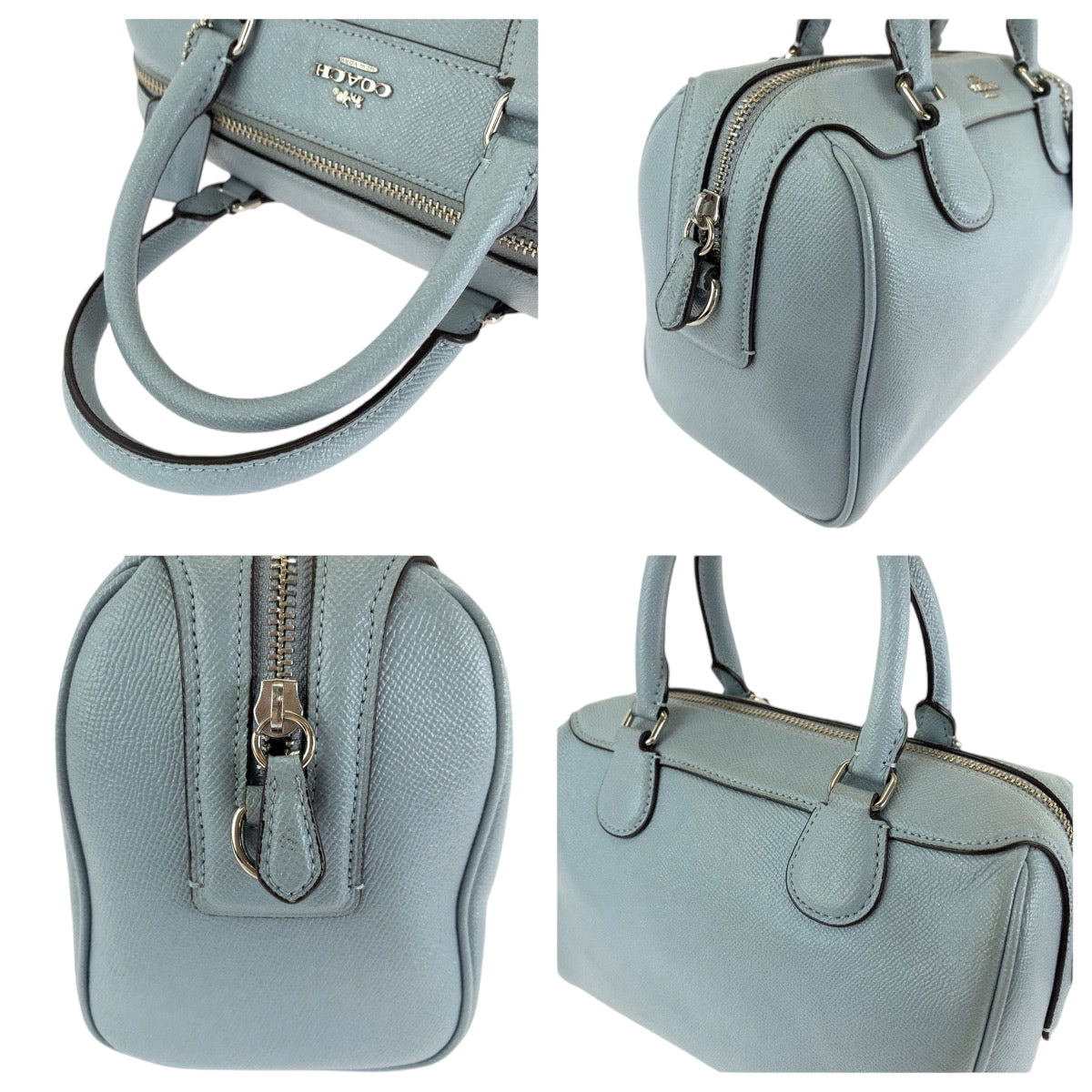 13801
COACH コーチ 水色 ブルー シルバー金具 レザー F31377 ショルダーバッグ ハンドバッグ 2way  レディース
