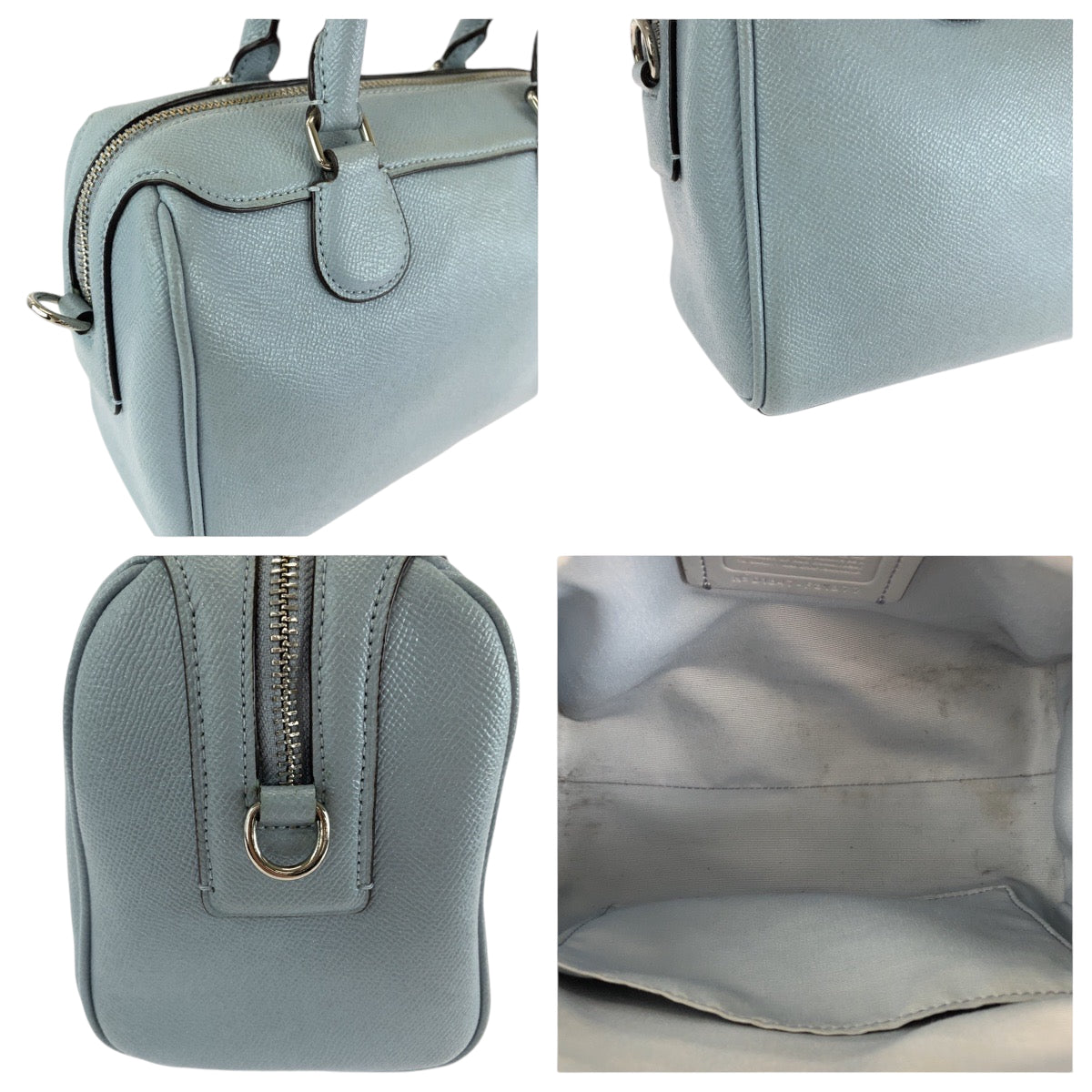 13801
COACH コーチ 水色 ブルー シルバー金具 レザー F31377 ショルダーバッグ ハンドバッグ 2way  レディース