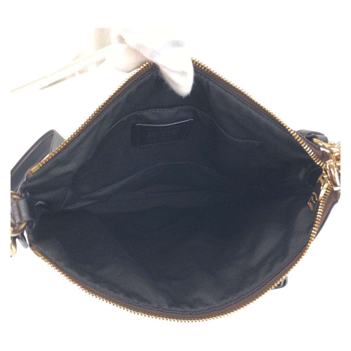 13803
COACH コーチ シグネチャー ブラウン ゴールド金具 PVC 斜め掛け ショルダーバッグ メッセンジャーバッグ  レディース