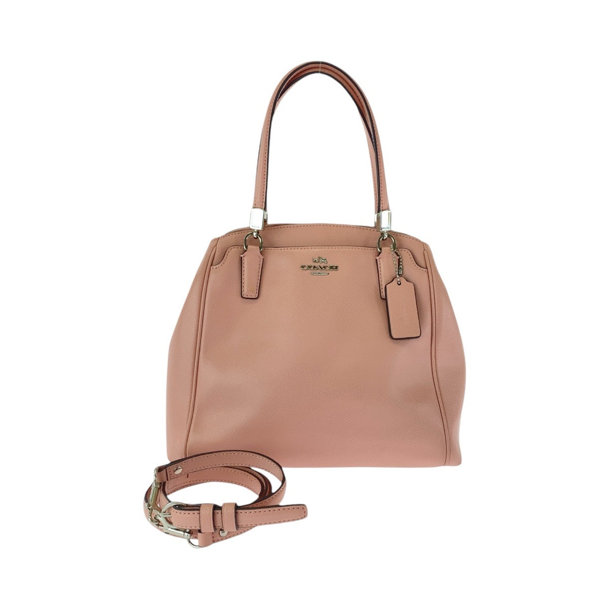 13804
COACH コーチ ピンク シルバー金具 レザー ハンドバッグ ショルダーバッグ 2way  レディース