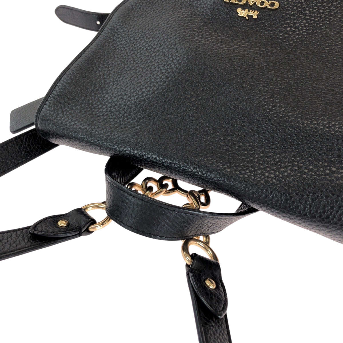14221
COACH コーチ ロゴ ブラック 黒 ゴールド金具 レザー F72645 リュックサック バックパック  レディース