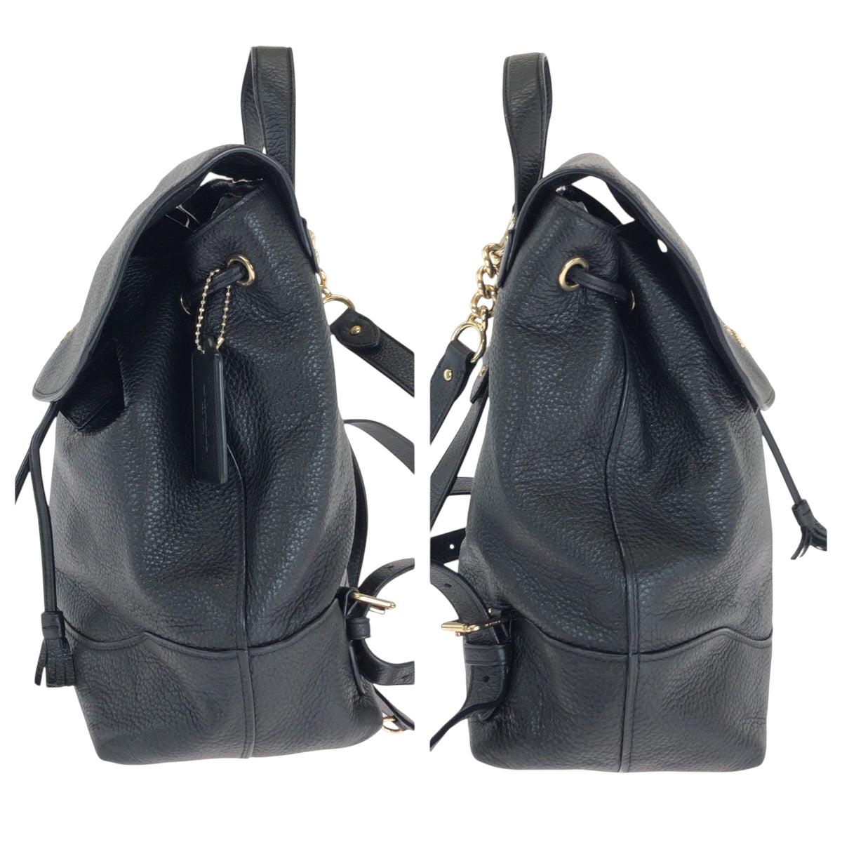 14221
COACH コーチ ロゴ ブラック 黒 ゴールド金具 レザー F72645 リュックサック バックパック  レディース