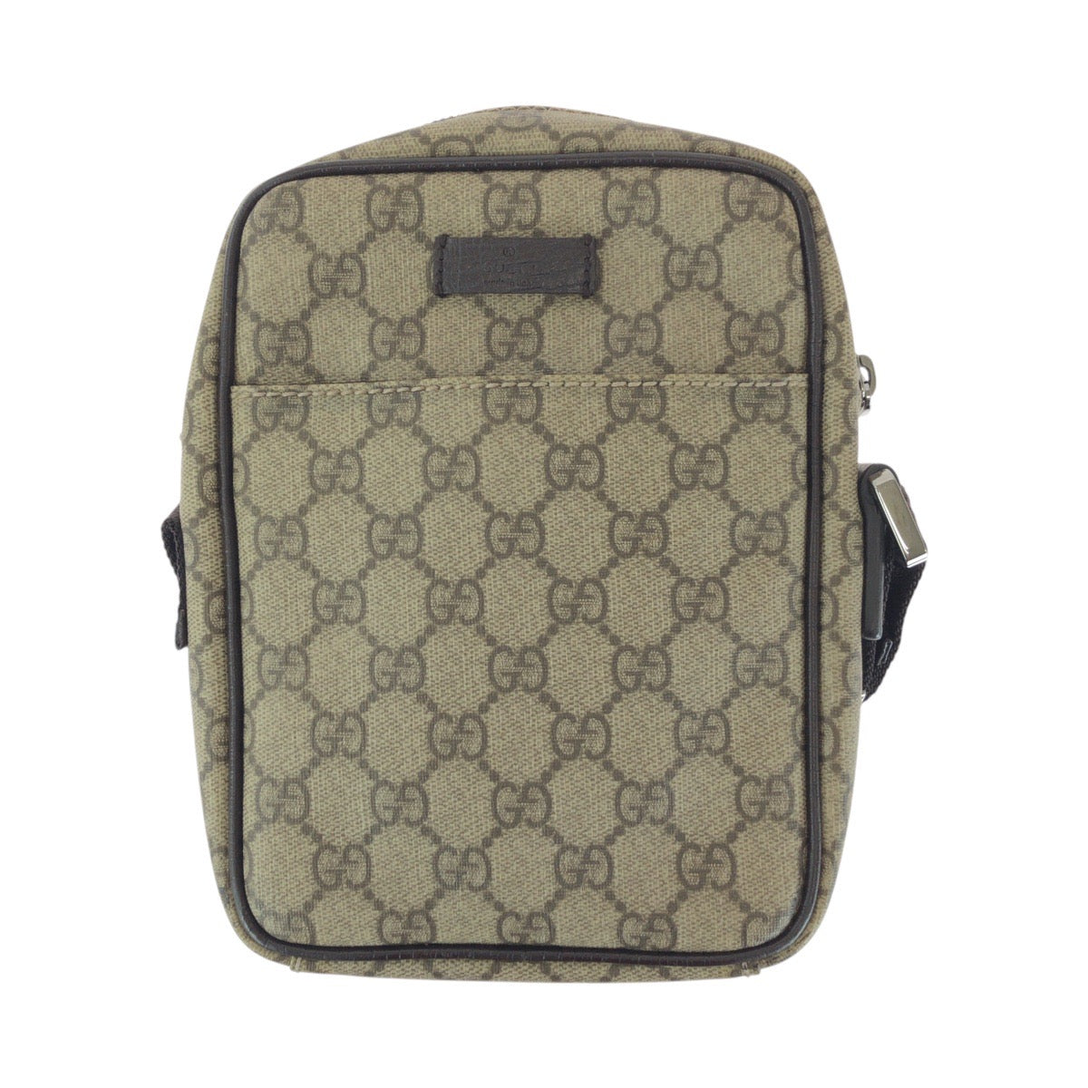 14223
GUCCI グッチ ブラウン シルバー金具 GGスプリームキャンバス / レザー 122754 ショルダーバッグ ポシェット 男女兼用  レディース