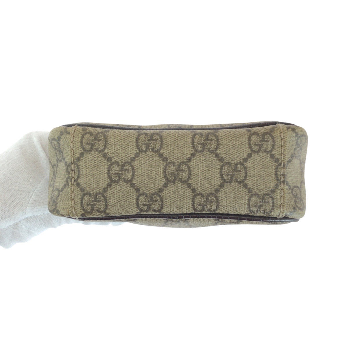 14223
GUCCI グッチ ブラウン シルバー金具 GGスプリームキャンバス / レザー 122754 ショルダーバッグ ポシェット 男女兼用  レディース