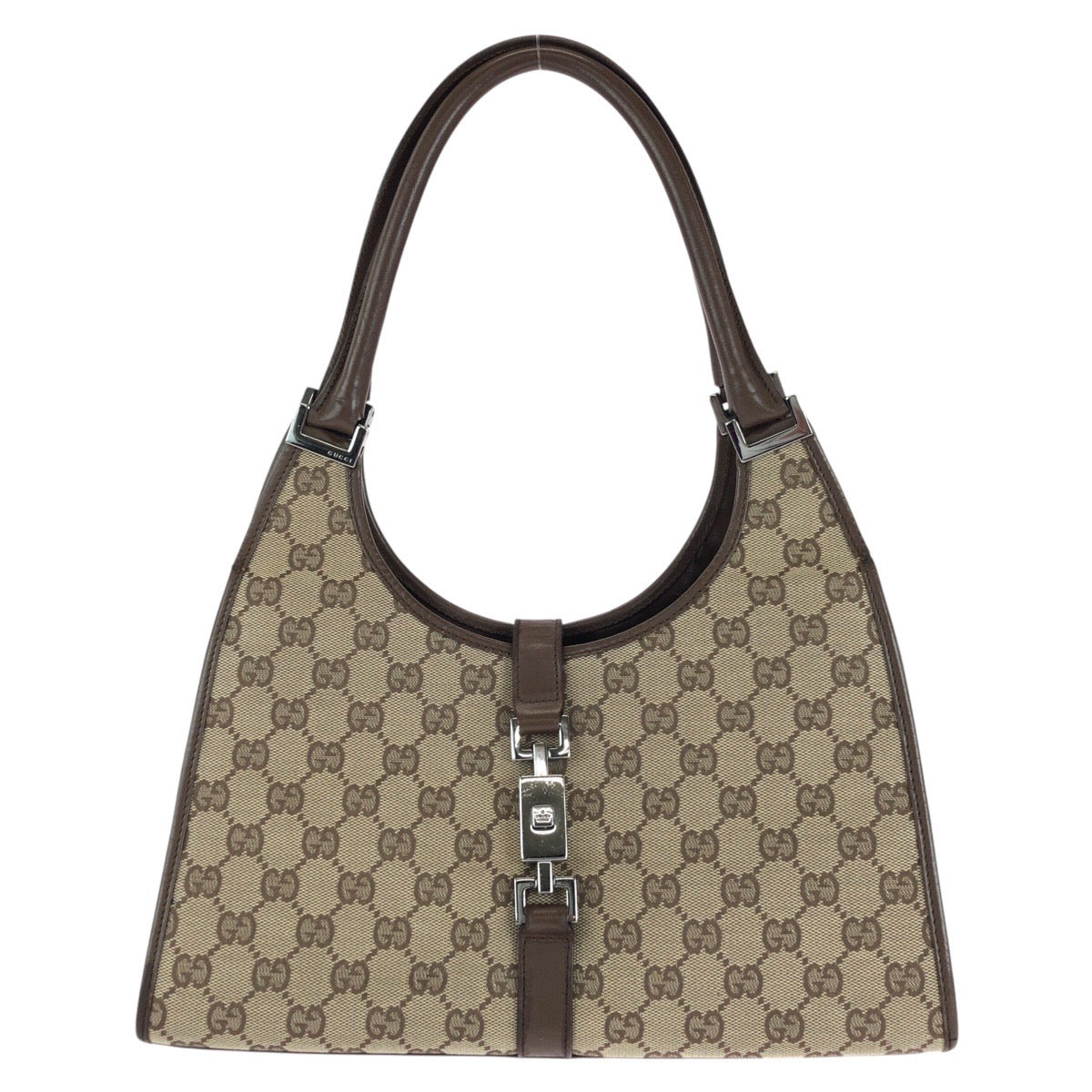 14224
GUCCI グッチ ジャッキー ブラウン シルバー金具 GGキャンバス / レザー 01719 トートバッグ ショルダーバッグ  レディース