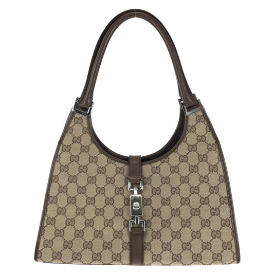14224
GUCCI グッチ ジャッキー ブラウン シルバー金具 GGキャンバス / レザー 01719 トートバッグ ショルダーバッグ  レディース