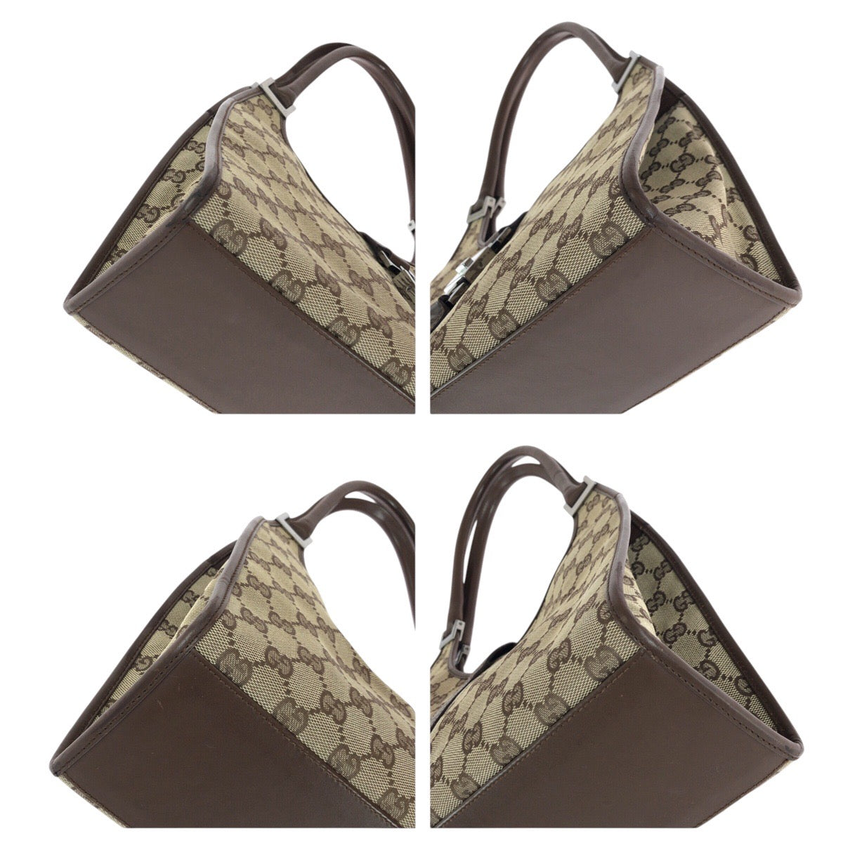14224
GUCCI グッチ ジャッキー ブラウン シルバー金具 GGキャンバス / レザー 01719 トートバッグ ショルダーバッグ  レディース