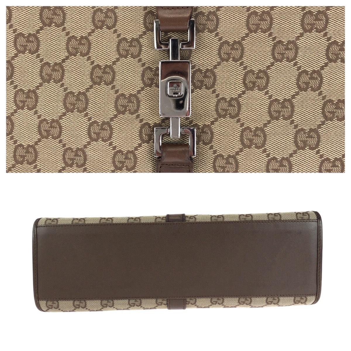 14224
GUCCI グッチ ジャッキー ブラウン シルバー金具 GGキャンバス / レザー 01719 トートバッグ ショルダーバッグ  レディース
