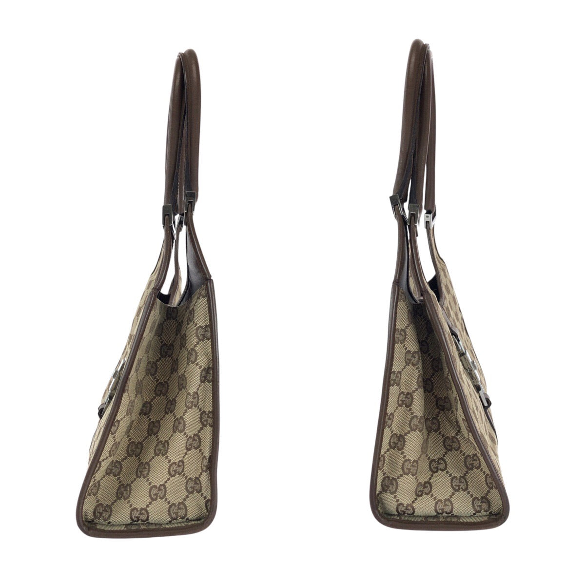 14224
GUCCI グッチ ジャッキー ブラウン シルバー金具 GGキャンバス / レザー 01719 トートバッグ ショルダーバッグ  レディース