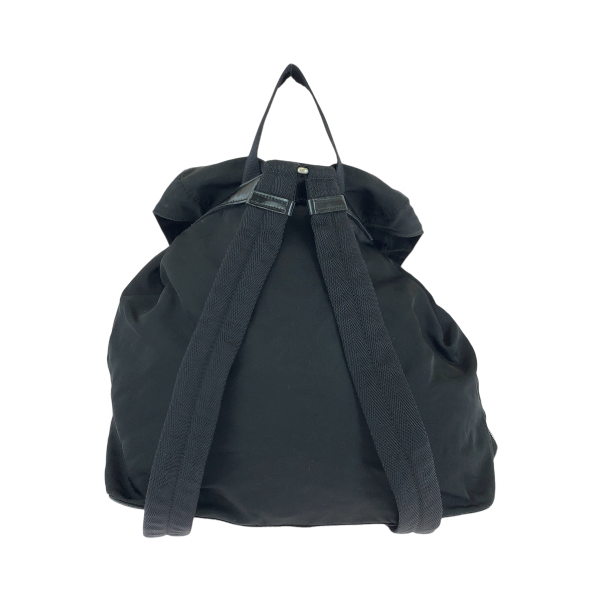13809
PRADA プラダ テスート 三角ロゴプレート ブラック 黒 シルバー金具 ナイロン B2811 リュックサック バックパック  レディース