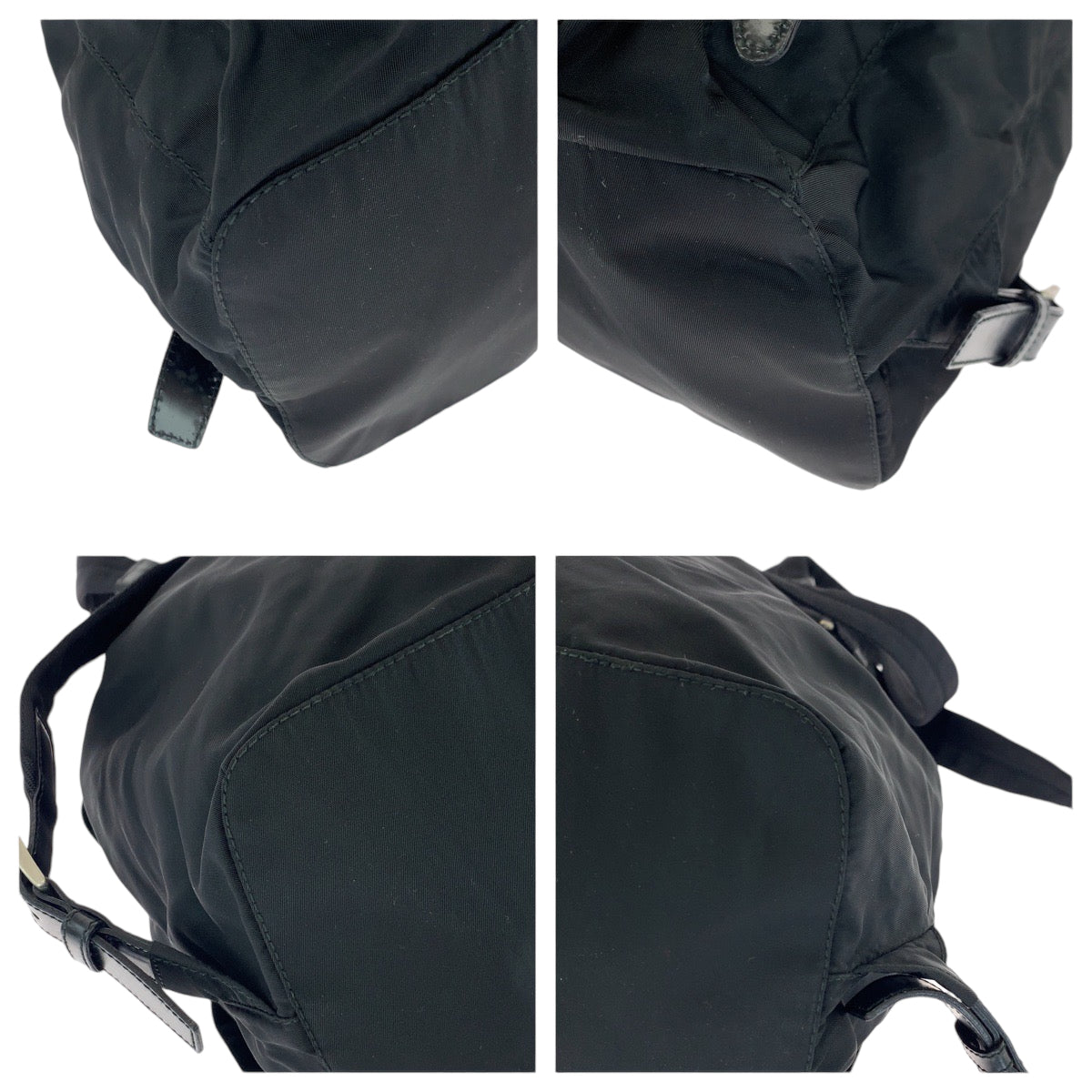 13809
PRADA プラダ テスート 三角ロゴプレート ブラック 黒 シルバー金具 ナイロン B2811 リュックサック バックパック  レディース