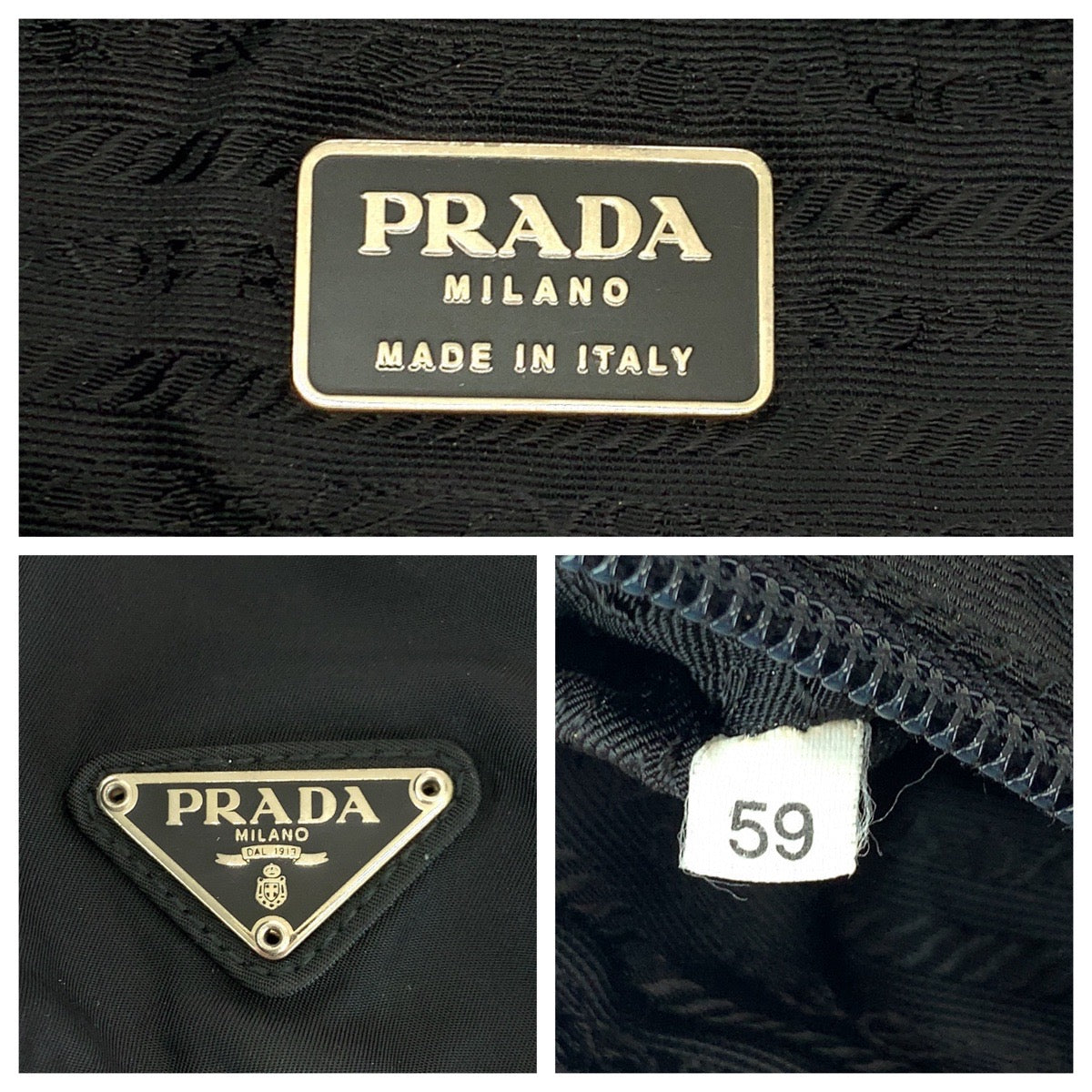 13809
PRADA プラダ テスート 三角ロゴプレート ブラック 黒 シルバー金具 ナイロン B2811 リュックサック バックパック  レディース