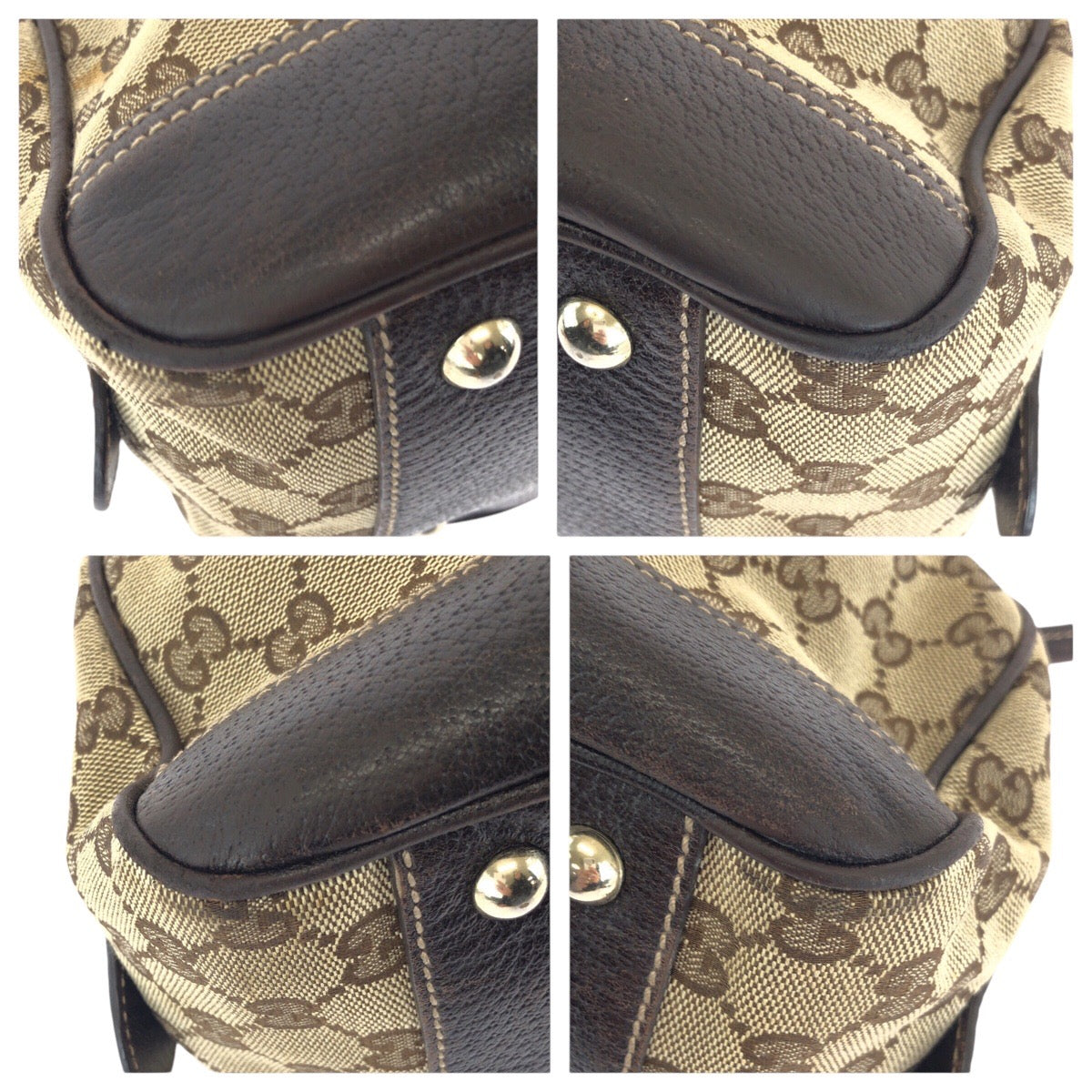 14225
GUCCI グッチ シェリーライン プリンシー ブラウン ゴールド金具 GGキャンバス / レザー 161720 ショルダーバッグ ミニボストンバッグ  レディース