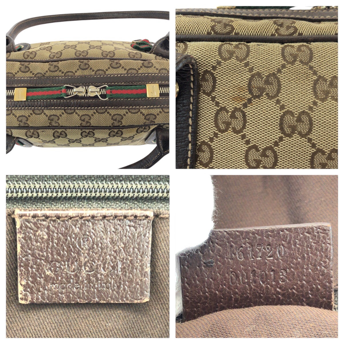14225
GUCCI グッチ シェリーライン プリンシー ブラウン ゴールド金具 GGキャンバス / レザー 161720 ショルダーバッグ ミニボストンバッグ  レディース