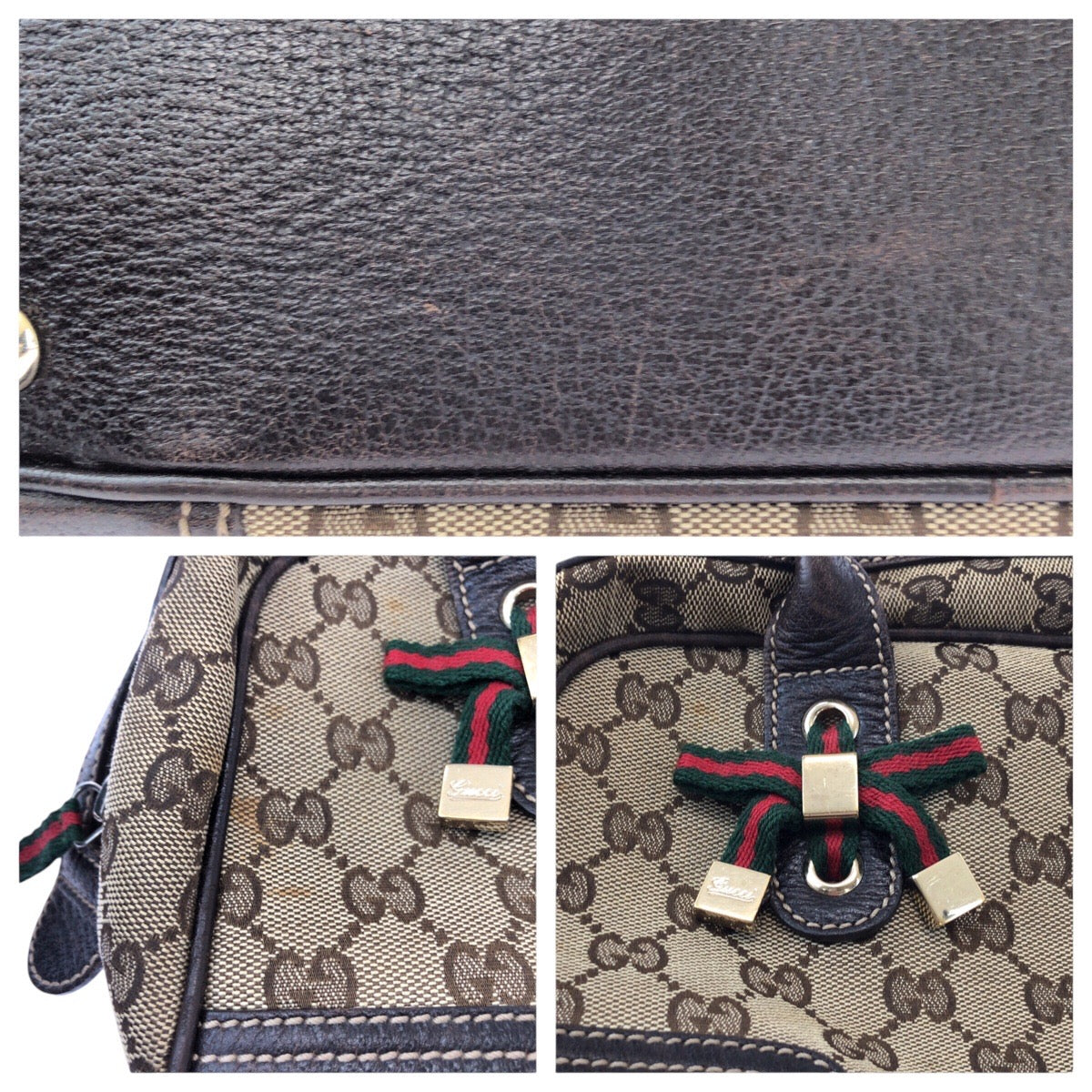 14225
GUCCI グッチ シェリーライン プリンシー ブラウン ゴールド金具 GGキャンバス / レザー 161720 ショルダーバッグ ミニボストンバッグ  レディース