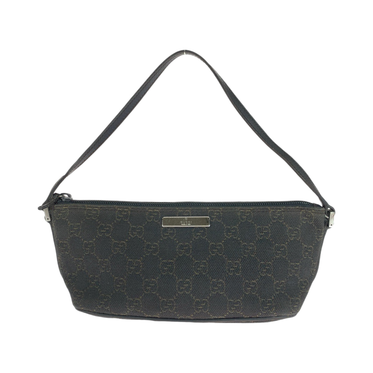 13812
GUCCI グッチ ブラウン シルバー金具 GGキャンバス 7198 ハンドバッグ アクセサリーポーチ  レディース