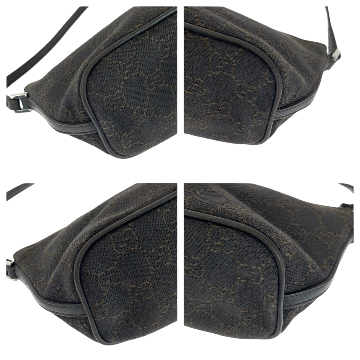 13812
GUCCI グッチ ブラウン シルバー金具 GGキャンバス 7198 ハンドバッグ アクセサリーポーチ  レディース