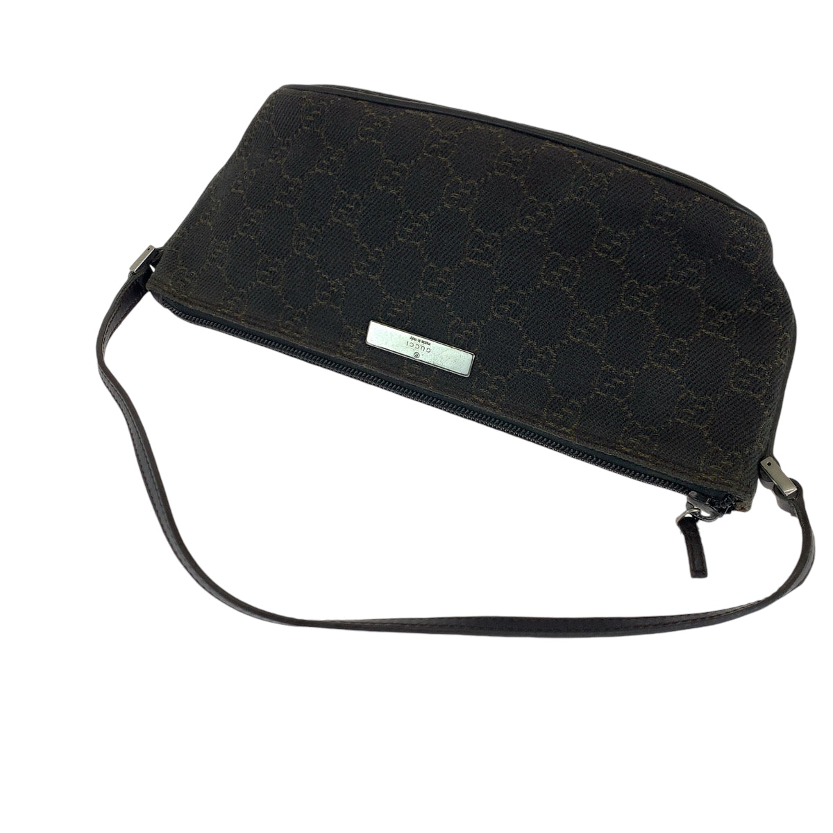 13812
GUCCI グッチ ブラウン シルバー金具 GGキャンバス 7198 ハンドバッグ アクセサリーポーチ  レディース