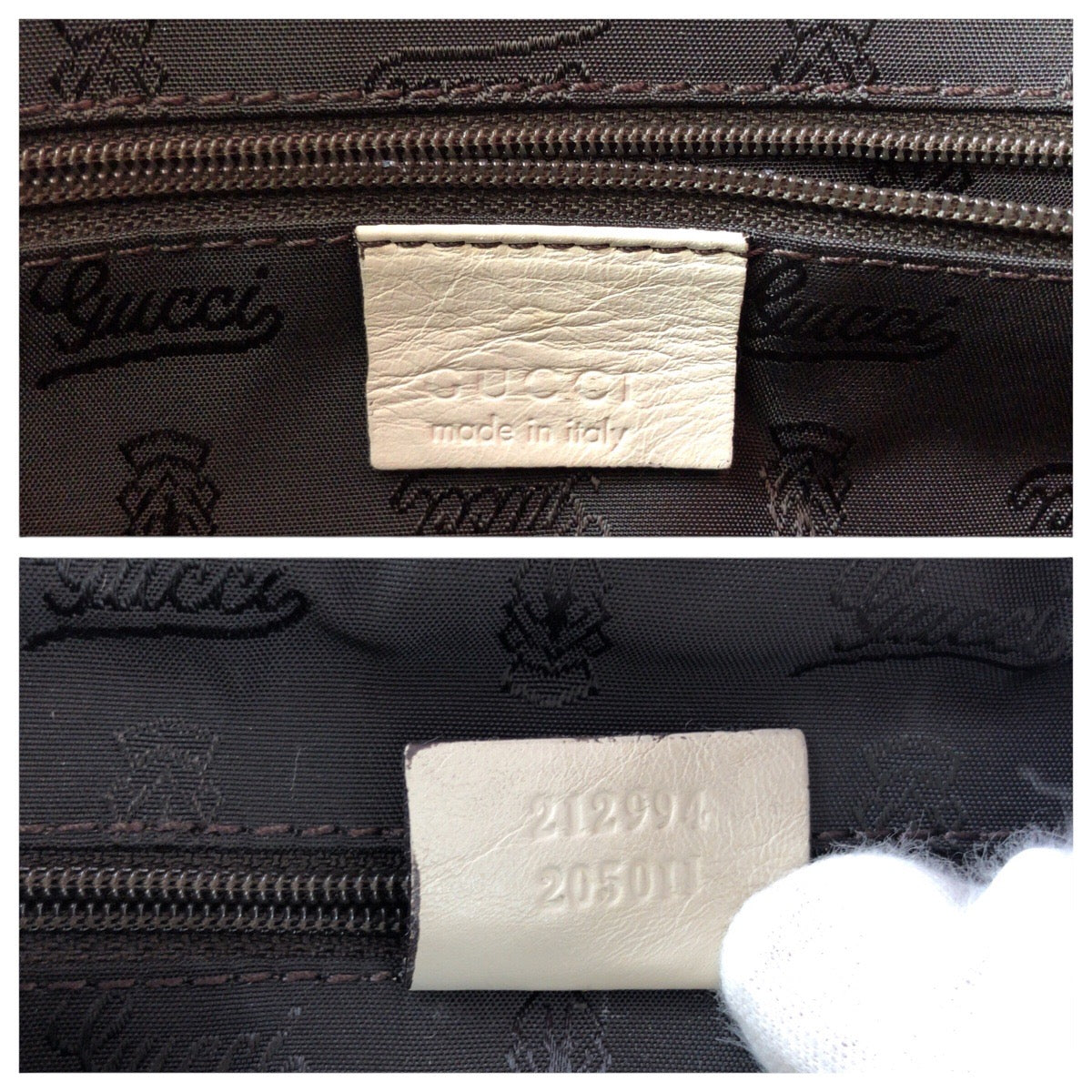 14227
GUCCI グッチ クレスト オフホワイト クリーム ゴールド金具 レザー 212994 トートバッグ ハンドバッグ  レディース