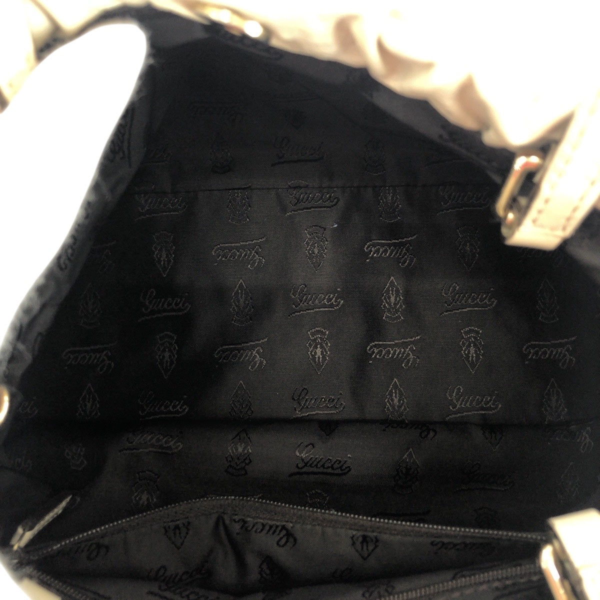 14227
GUCCI グッチ クレスト オフホワイト クリーム ゴールド金具 レザー 212994 トートバッグ ハンドバッグ  レディース
