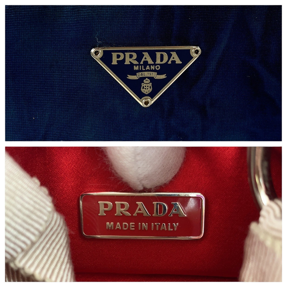 14228
PRADA プラダ パッチワーク バード 三角ロゴプレート ベージュ マルチカラー シルバー金具 ナイロン / コットン トートバッグ ハンドバッグ  レディース ABP29