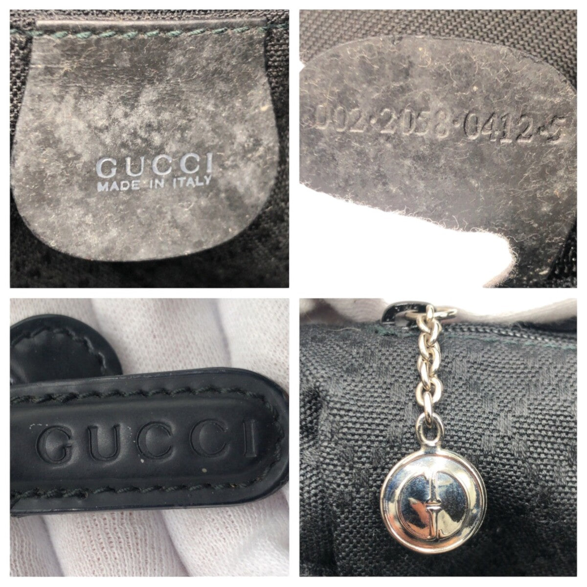 GUCCI グッチ バンブー ブラック 黒 コットン 002 2058 0412 5 ハンドバッグ トートバッグ  レディース